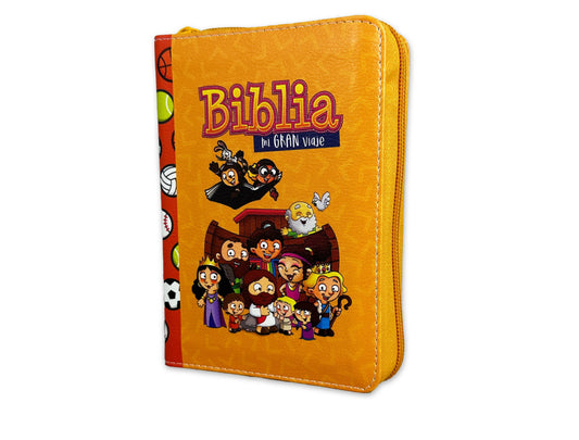 Biblia Mi Gran Viaje de Bolsillo con Cierre RV1960 imit piel naranja