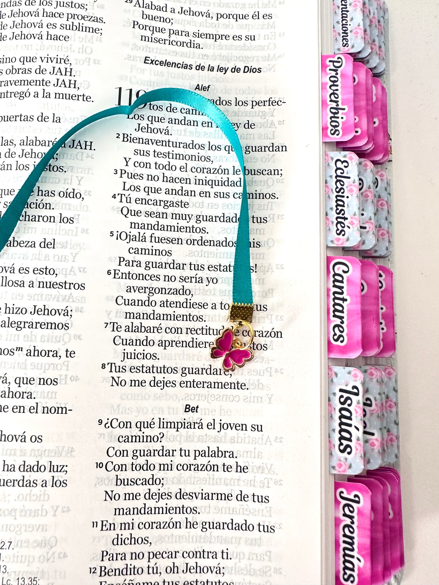 Biblia Letra Grande 12 puntos para Mujer RV1960 tapa flexible turquesa floral