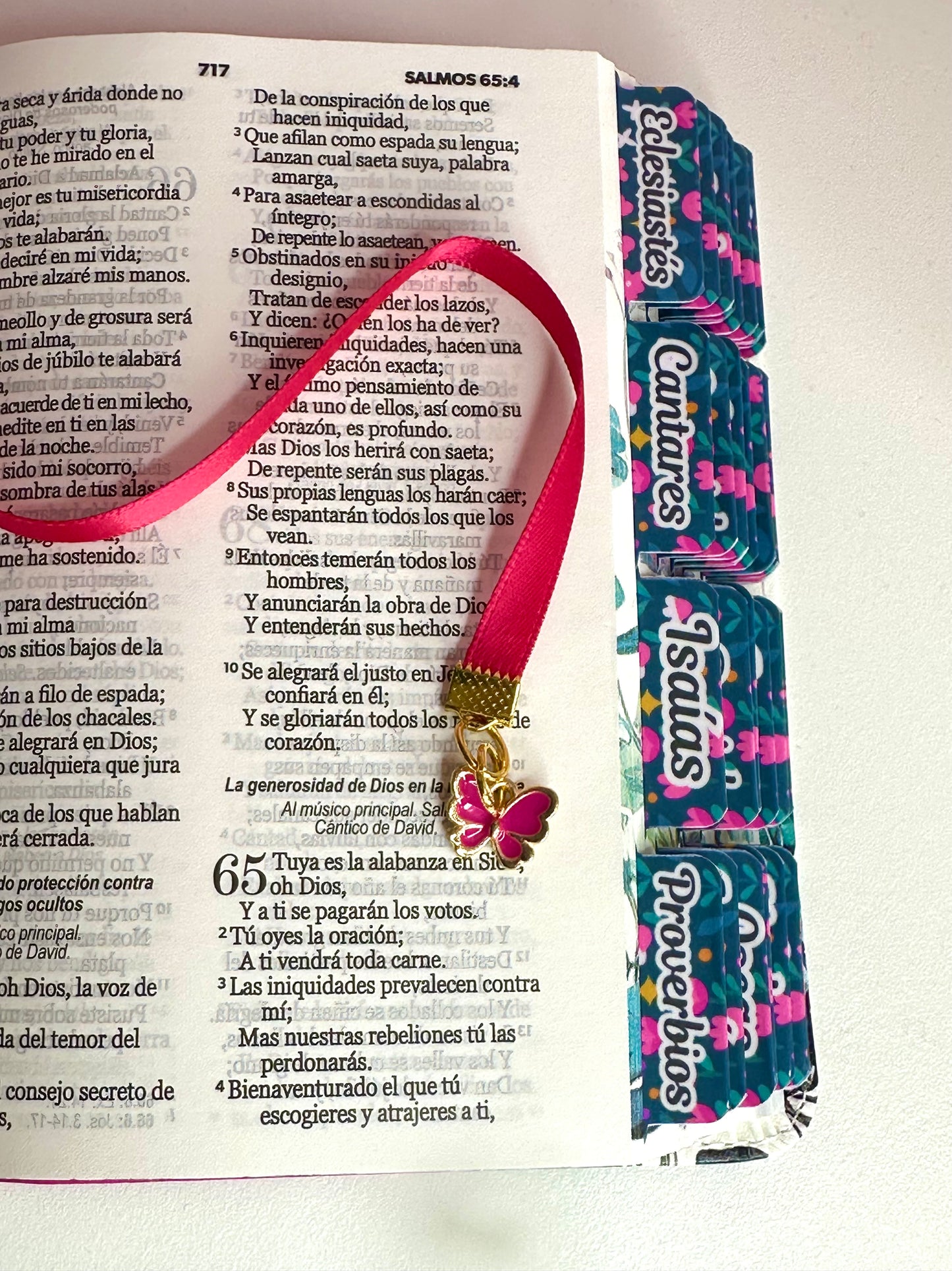 Biblia de Bolsillo RV1960 imit piel con canto floral fucsia