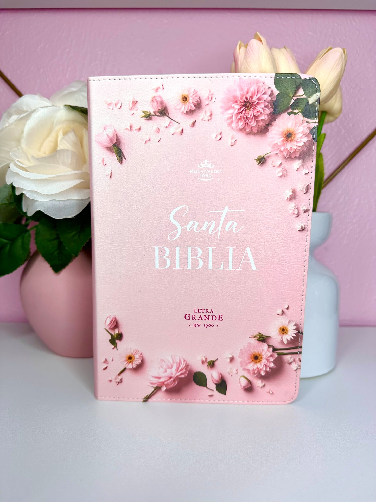 BIBLIA ROSADA FLORAL CON INDICE