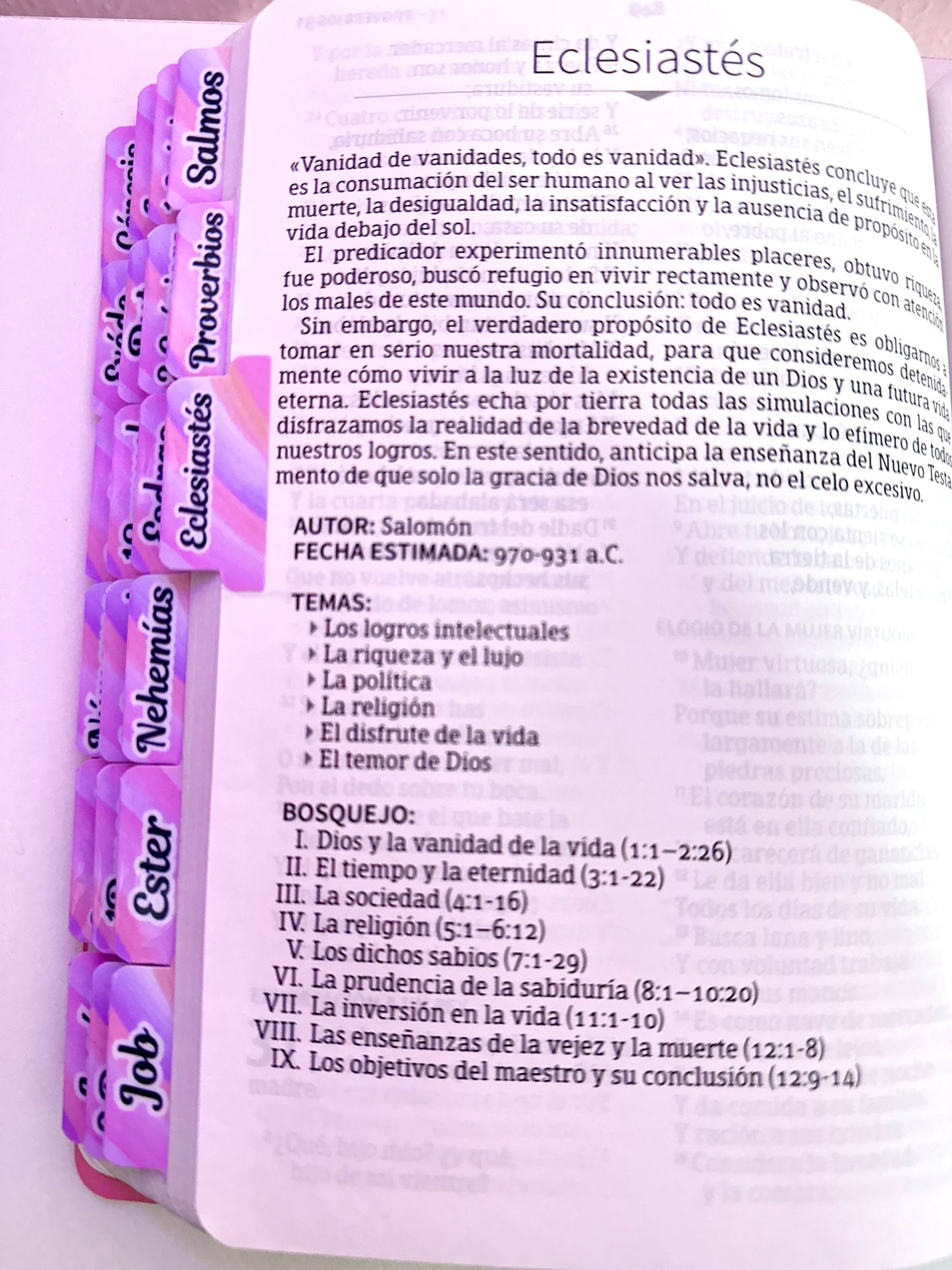 Biblia Rosada con Letra Grande manual RV1960 vinilo rosa